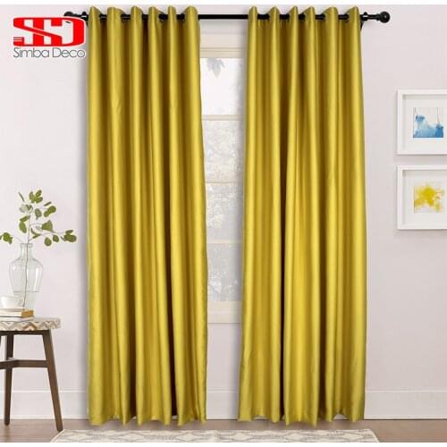 Modern Solid Blackout Curtains For Living Room Thick Darking Insulated Cortinas for Bedroom Fabric Plain Window Drapery Gery