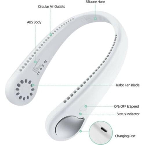 USB Portable Hanging Neck Fan Cooling Air Cooler Little Electric Air Conditioner