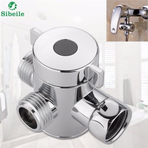 SBLE 3 way Diverter Valve Water Separator Shower Tee Adapter Adjustable Shower Head Diverter Valve Bathroom Accessories ABS
