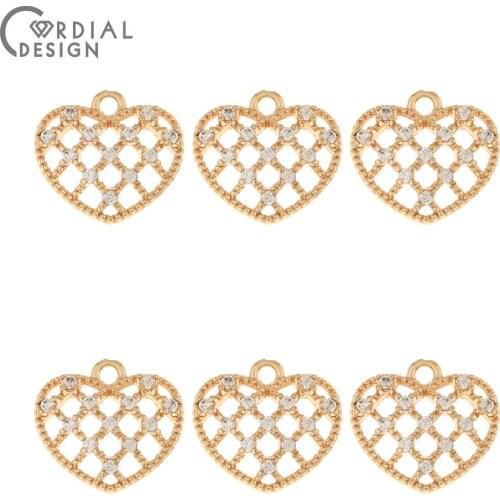 Cordial Design 50Pcs 13*15MM Jewelry Accessories/Hand Made/Earrings Making/CZ Charms/Jewelry Findings & Components/DIY Pendant