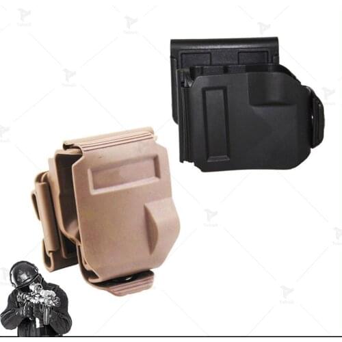 Tactical Glock Clip 360 Degrees Rotates Magazine Pouch MOLLE Belt Waist Pistol Holster for Glock 17 22 23 Right Hand Black/Sand