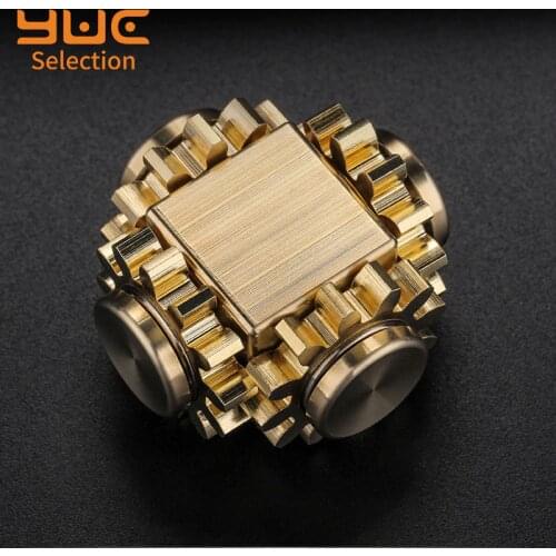 YUC Brass Gear Spinner Removable Hand Spinner Copper Metal Silent Bearing Fidget Spinner Adult Office Anti Relieve Stress Toy