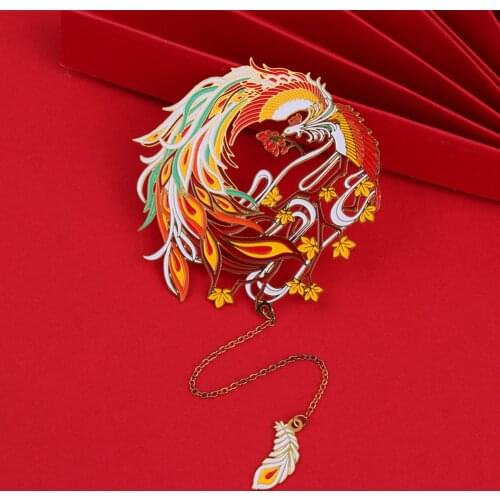 1PC Chinese Retro Carving Style Metal Bookmarks Hollow Animals Pendant Book Clip Pagination Mark School Stationery Supply Gifts