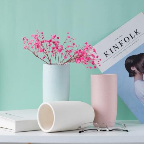1pc Frosted Ceramic Vase European Retro Vase Home Decoration Flower Vase