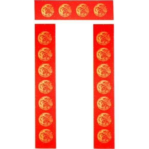 10set Chinese Spring Festival Couplets Xuan Paper Red Half-Ripe Xuan Paper Rijstpapier Red Batik Calligraphy Paper for Wedding