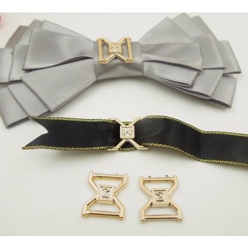 18/16mm,Hole Size 12mm,30pcs W uv plated rose gold no fade ribbon buckles acessories Ribbon Slider Headband Hair Clip DIY