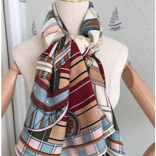 2020 new arrival autumn winter classic chain design 140*140 cm animal scarf 65% cashmere 35% silk scarf wrap for women lady girl