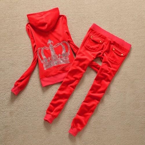 2021 Spring/Fall 2 Piece Set Women Jacket Pants Diamonds Zipper Sweatshirt Trousers With Pockets Tracksuit Suits