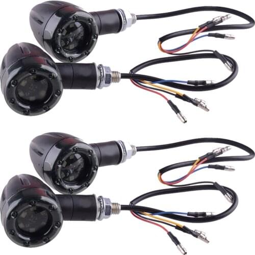 4 Pcs 13LED Universal LED Bullet Brake Running Turn Signal Tail Light 8mm Fit For Motorcycle with DC 12V Lamp