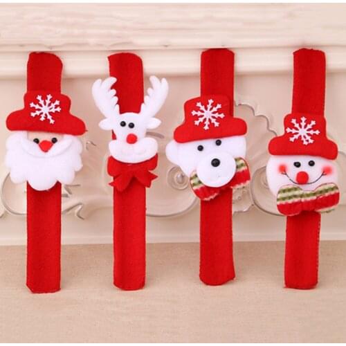 4pcs Christmas Wristband Bracelet Clap Wrist Bands Ornaments Xmas Party Favors Present for Children Christmas Decorations