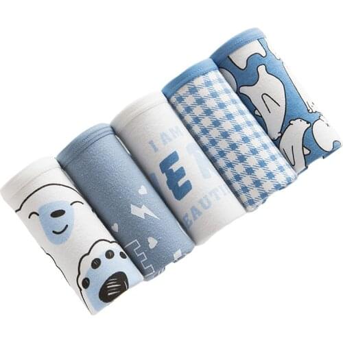 5Pcs/lot Sexy Panties Women Underwear Animal Briefs Cotton Lingeries Calcinhas Shorts Print Underpants Girls Cute Panty Cartoon