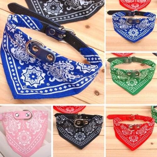 500Pcs/Lot 5 Color 4 Size Adjustable Dog Collar Puppy Scarf Pattern Pet Supplies