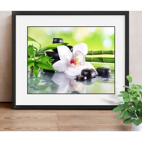 5D DIY Diamond Painting Flowers Home Decor Full Drill Square Bamboo Picture Of Rhinestone Mosaic Diamond Embroidery Lily