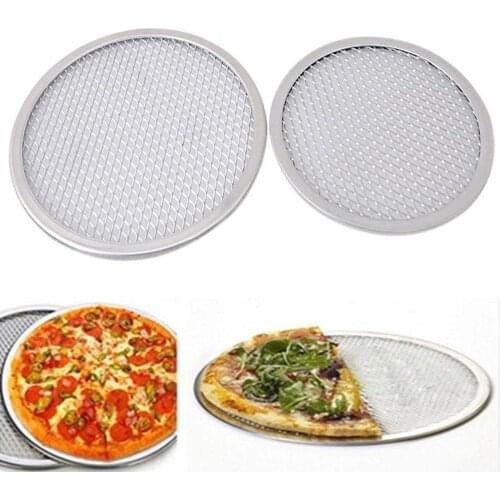 Aluminum Pizza Tray Metal Mesh Round Pizza Pancake Baking Pan Pastry Baking Tools Pizza Net Net Screen inch 7-22 T9E6