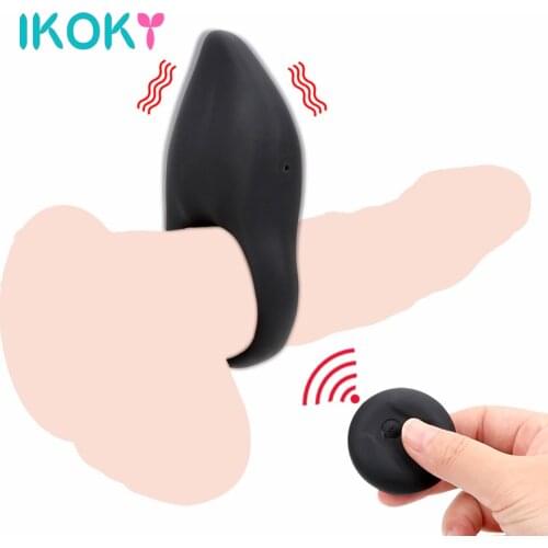 IKOKY 10 Speed Penis Ring Vibrator Vibrating Cock Ring USB Charged Clitoris Stimulator Delay Ejaculation Sex Toys for Men Couple