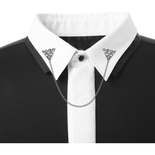 Men And Women Fashion New Hollow Triangle Shirt Collar Pin Hollow Crown Pin Angle Emblem Jewelry Accessories Wholesale