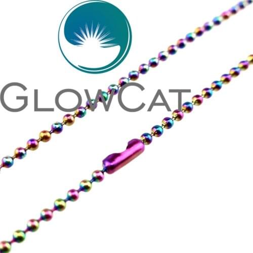 18''/ 22'' Width 1.5mm Beads Chain Rainbow Colors Chains Necklaces For Women Girl Kids Jewelry Accessories 22176