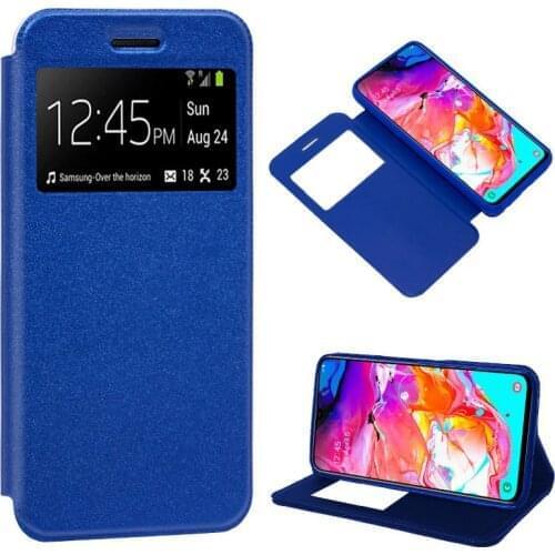 Case Flip Cover Samsung A705 Galaxy A70 Blue Color