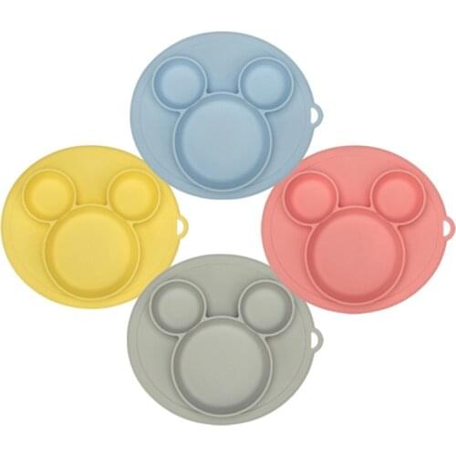 Kids Bowl Plates BPA Free Silicone Baby Feeding Plate Tableware Suction Children Dining Dishes
