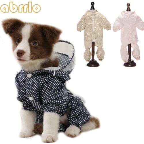 Dog Raincoat Jumpsuit Pet Clothes Corgi Cloak Female Chihuahua Waterproof Puppy Jacket Small Medium Dog Dots Raincoats Umbrella