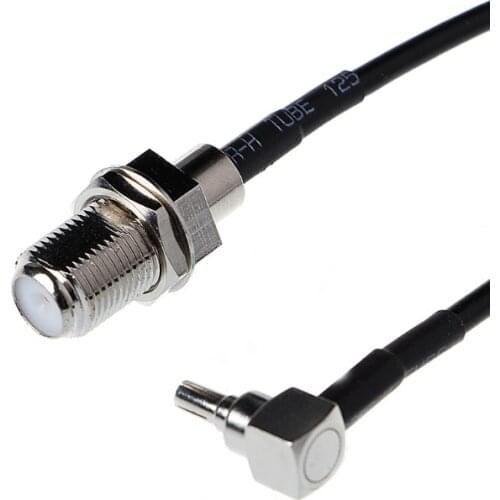 F Female to CRC9 Right Angle Connector RG174 Pigtail Cable 15cm 6" Adapter L69A