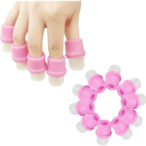 Wearable Salon Acrylic Nail Polish Remover Soak Soakers Cap Tool Pink UV Gel silica gel nail remover cap nail remover tool