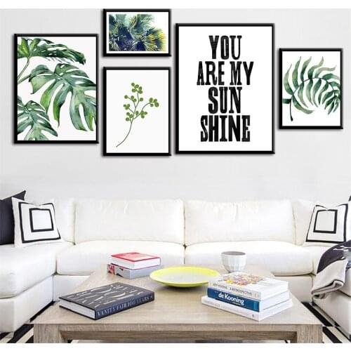 Green Leaves You Are My Sunshine Modern Canvas Painting Canvas Wall Painting Decor Art Print Picture for Living Room B5237