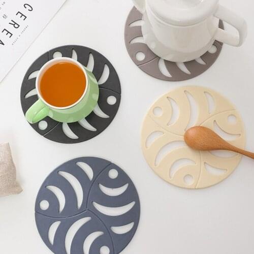 Round Heat Insulation Non-Slip Coaster Tableware Tea Mat Kitchen Utensils Hot Pad Placemat Table Decoration and Accessories