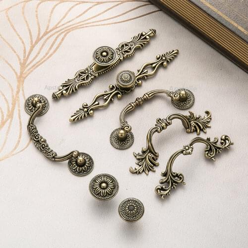 Square Kitchen Drawer Hardwares Antique Bronze Cabinet Cupboard Pull Zinc Alloy Door Dresser Knob Case Handle