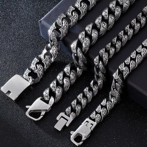 Masculine Bracelet Men For Manly Wrist Vintage Ancient Silver Color Stainless Steel Chain Bracelets For Men Jewelry Dropshipping