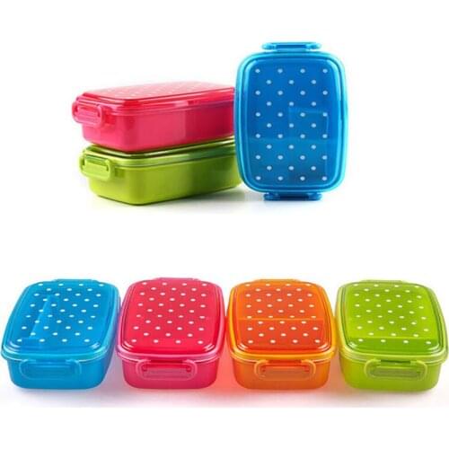 Cute Japanese Polka Dot Feeding Bowl Microwavable Lunch Food Box Baby Food Storage Case Box With Separators