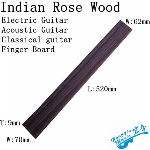 Indian Rose Wood For Acoustic Electric Classical Guitar Finger Board Handmade Rosewood Fingerboard Guitar Parts9*70*520