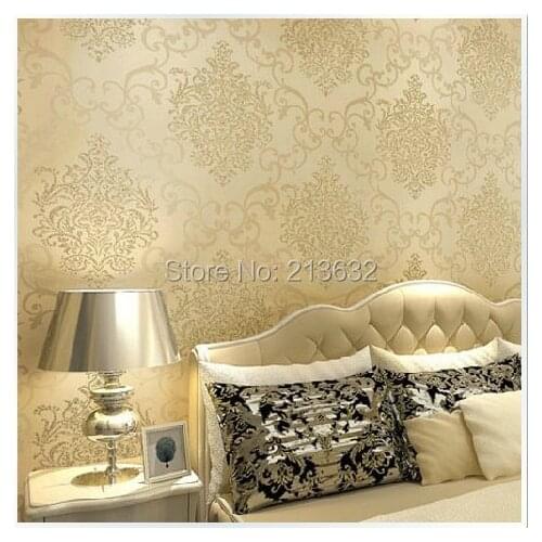 ZXqz 92 10 meters Vintage Beige Fashion Floral Mural Wallpaper PVC wallcoverings for bedroom hallway home improvement of wall