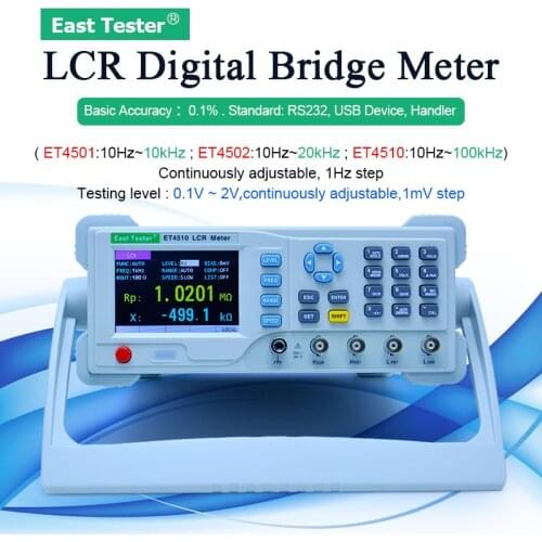 Desktop Digital Bridge LCR Tester 10Hz~100kHz dc resistance DCR tester electrolytic capacitor measurement ET4501 ET4502 ET4510