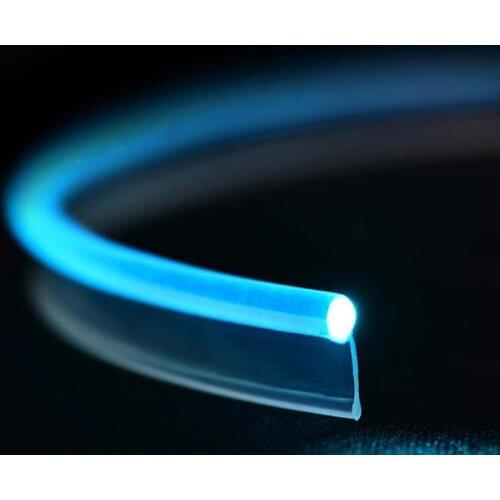 New Skirt Fiber Optic Cable 3.0mm/2.0mm Side Glow PMMA Cable Car Atmosphere DIY Light Superbright Glowing Cable w/Mounting Edge
