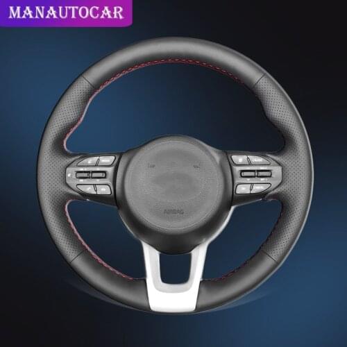 Car Braid On The Steering Wheel Cover for Kia Rio K2 Rio5 Picanto Morning 2017-2019 Auto Braiding Wheel Covers Car-styling