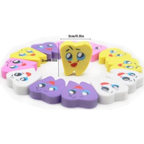 20pcs/bag Teeth Whitening Molar Shaped Tooth Rubber Erasers Dentist Dental Clinic School Great Gift For Kid