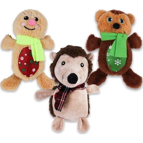 Plush bite resistant pet toy small dog dog toy squeak toy cute cartoon shape tooth cleaning dog bite toy