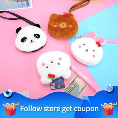 Plush Purse Soft Chest Casual Bag Pocket Children Cartoon Bear Handbag Mini Toys Cute Coin Key Walle Zipper Gifts For Girls