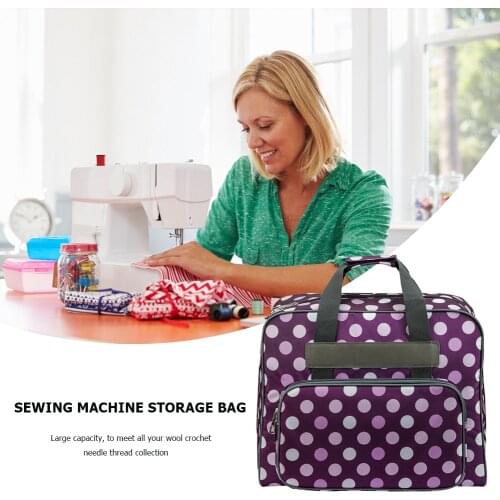 Practical Sewing Machine Handbag Crochet Kits Print Travel Carrying Case Tote Bags Oxford Cloth Large Capacity Crochet Kit Bags