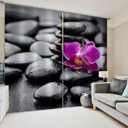 2 Panel/Set 3D Window Curtains Wolf Printing Drapes for Bedroom black stone curtains 3d stereoscopic curtains