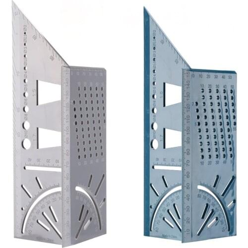 T-type 3D Mitre Angle Measuring Square Gauge Woodworking Scribe Mark Line Ruler Carpenter Layout Measuring Tools