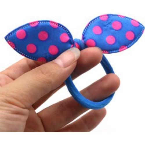 Fabric Bow Tie Hair Accessories Cute and Fresh Dots Striped Rabbit Ears Childrens Hair Accessories Hair Accessories