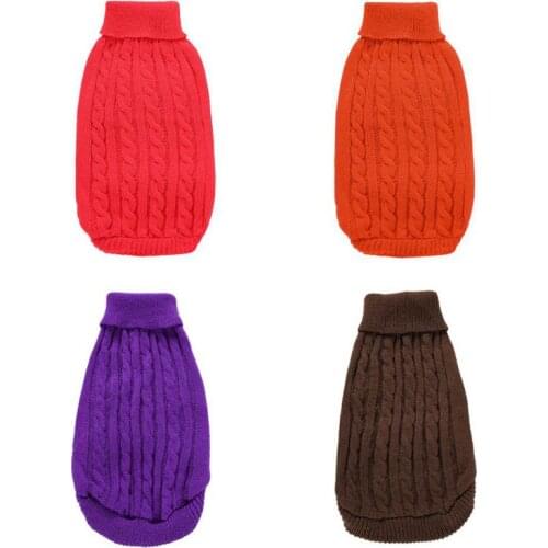 Knitted Pet Dog Sweaters Twist Winter Pet Clothes High Collar for Small Dogs Warm Sweater Coat Outfit for Yorkshire Ropa Perro