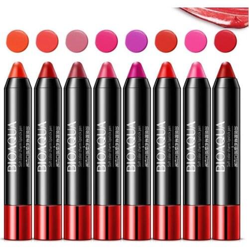 BIOAOUA Moisturizer Makeup Lipstick Pencil Nude Waterproof Lip stick 8 Colors easy options make up Lips,Cosmetics Lipstick