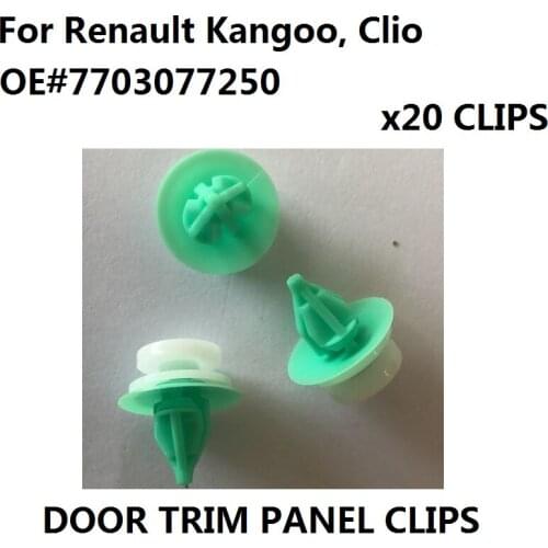 X20 Plastic Door Card Clips For Renault Kangoo For Renault Clio Door Trim Panel Clips, OE#7703077250 New