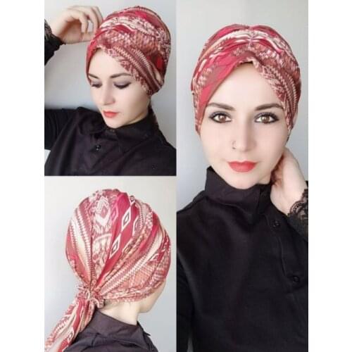 Womens Pattern Shawl Buckle Bone Burgundy