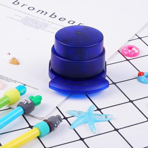 1pc Mini Needleless Stapler Paper Clip Hole Punch Portable Rndom Stationary School Color Office Students Stapler Supplies P6T6