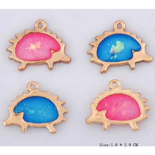 10pcs Hedgehog charms and pendants jewelry accessories, DIY manual hair material mobile phone shell Hedgehog alloy fittings