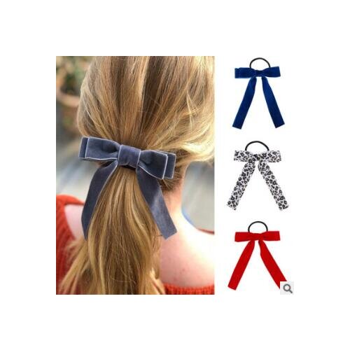 120pcs/lot DIY Multi Simple Velvet Bowknot Rubber Bands Ribbon Leopard Hair Bands Hair Styling Tools Accessory HA899